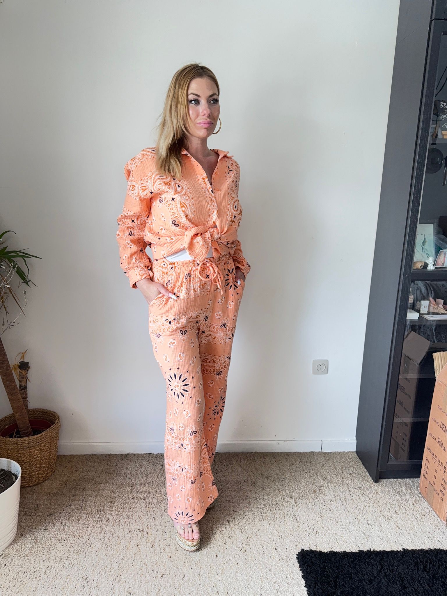 Matching set paisley print
