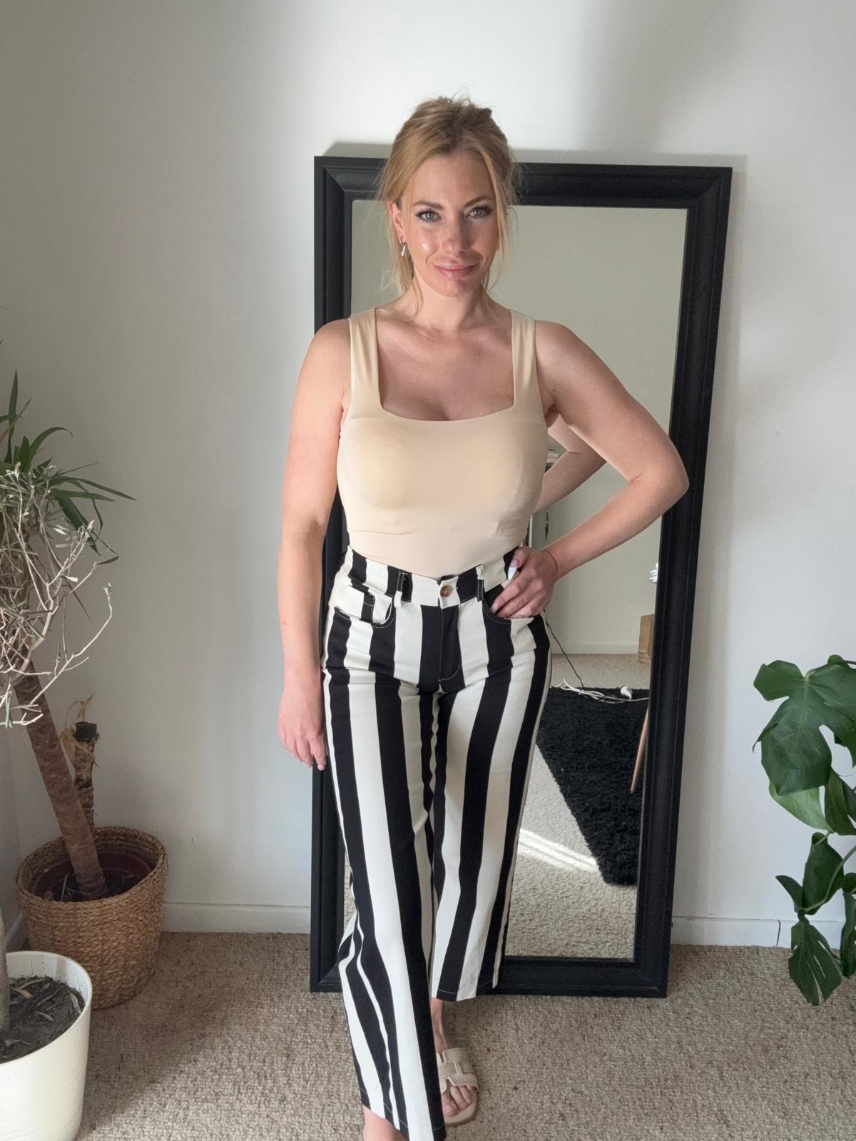 Gestreepte broek zwart-wit