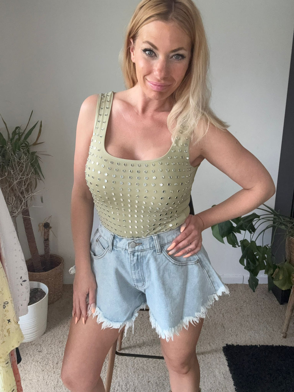 Light Wash Denim Short