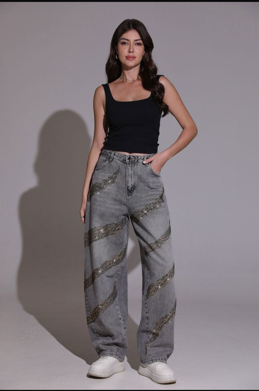 Glitter Baggy Jeans
