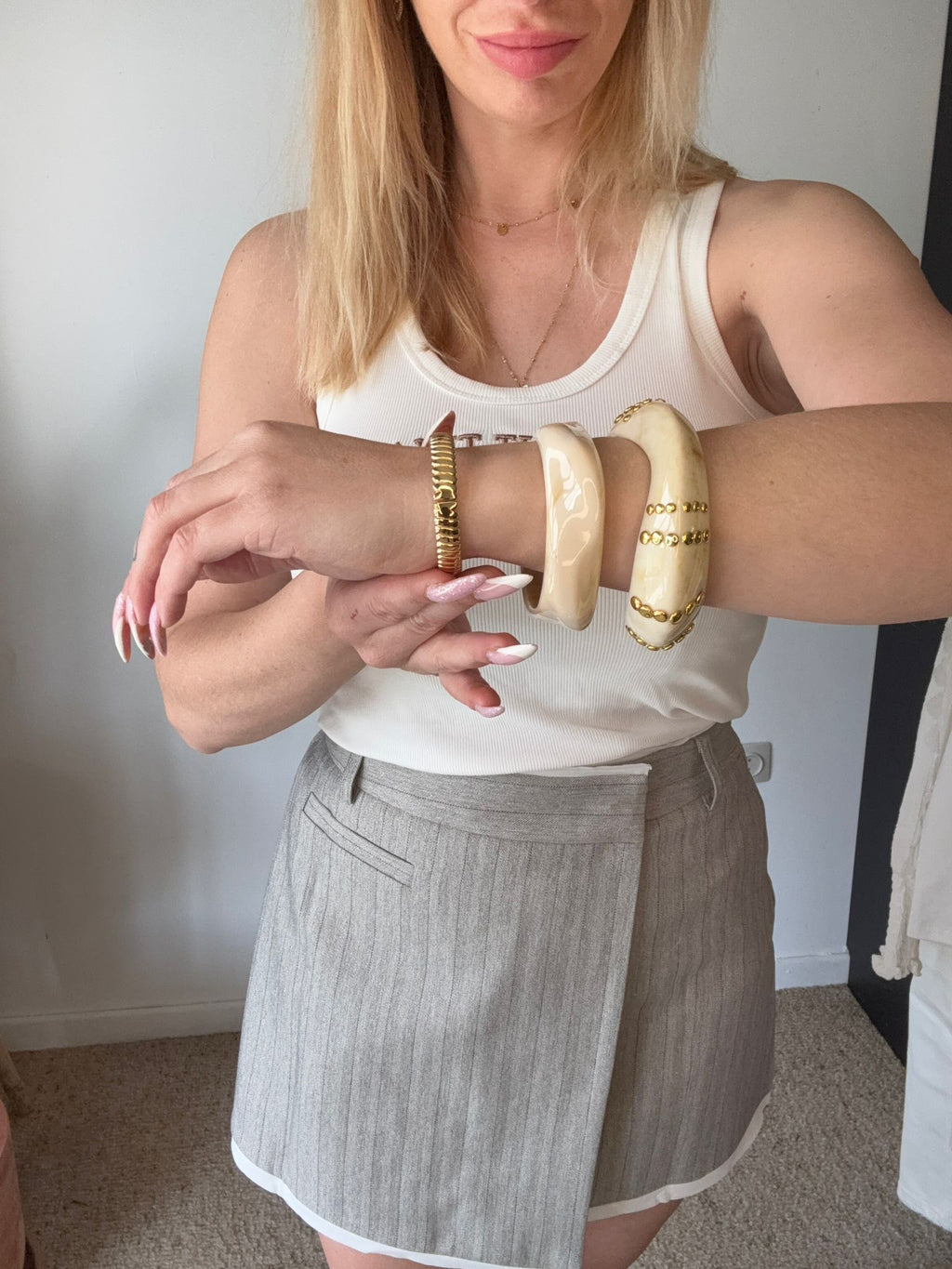 Gold Ribbed Bangle