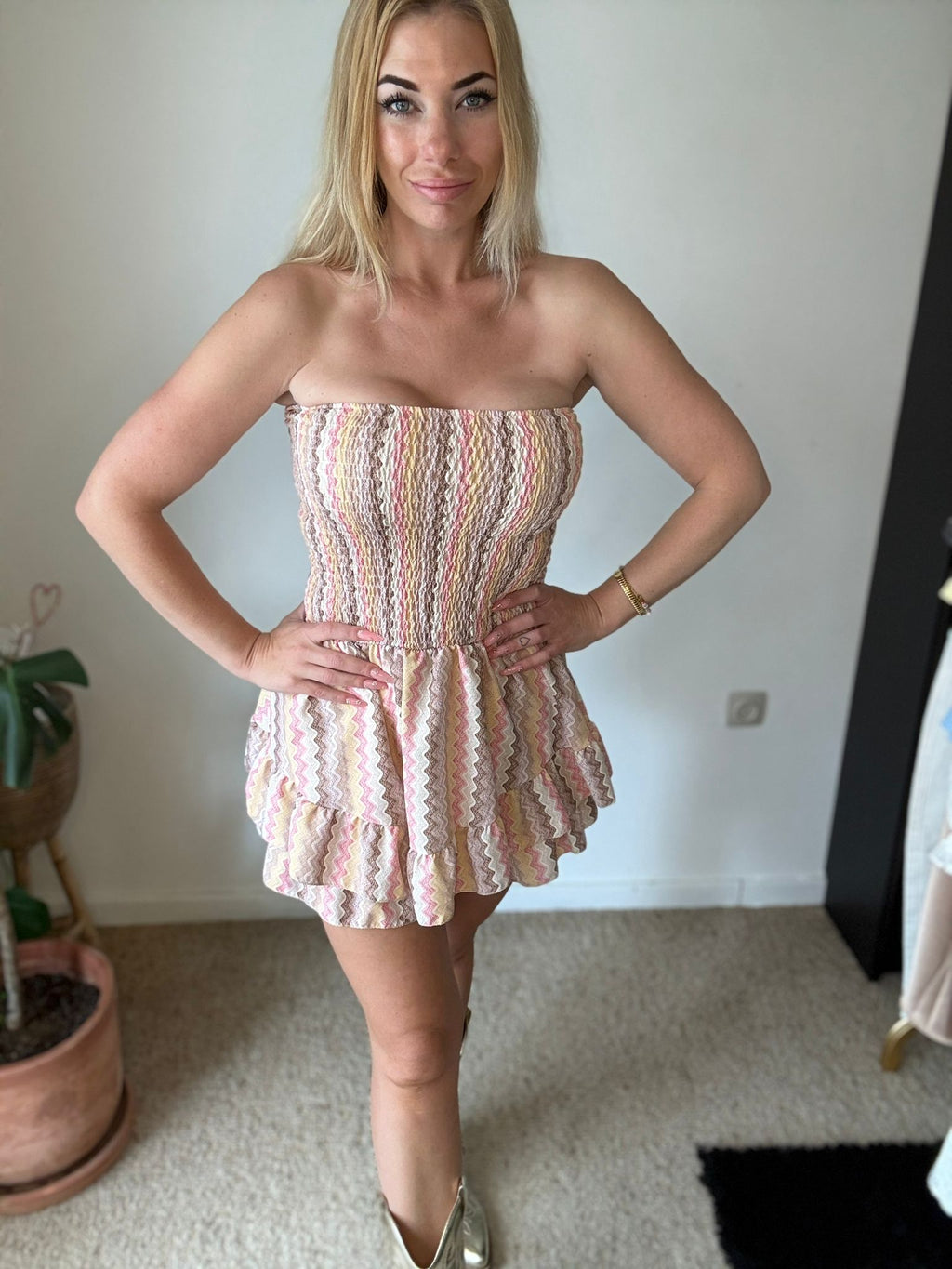 Zigzag Strapless Playsuit