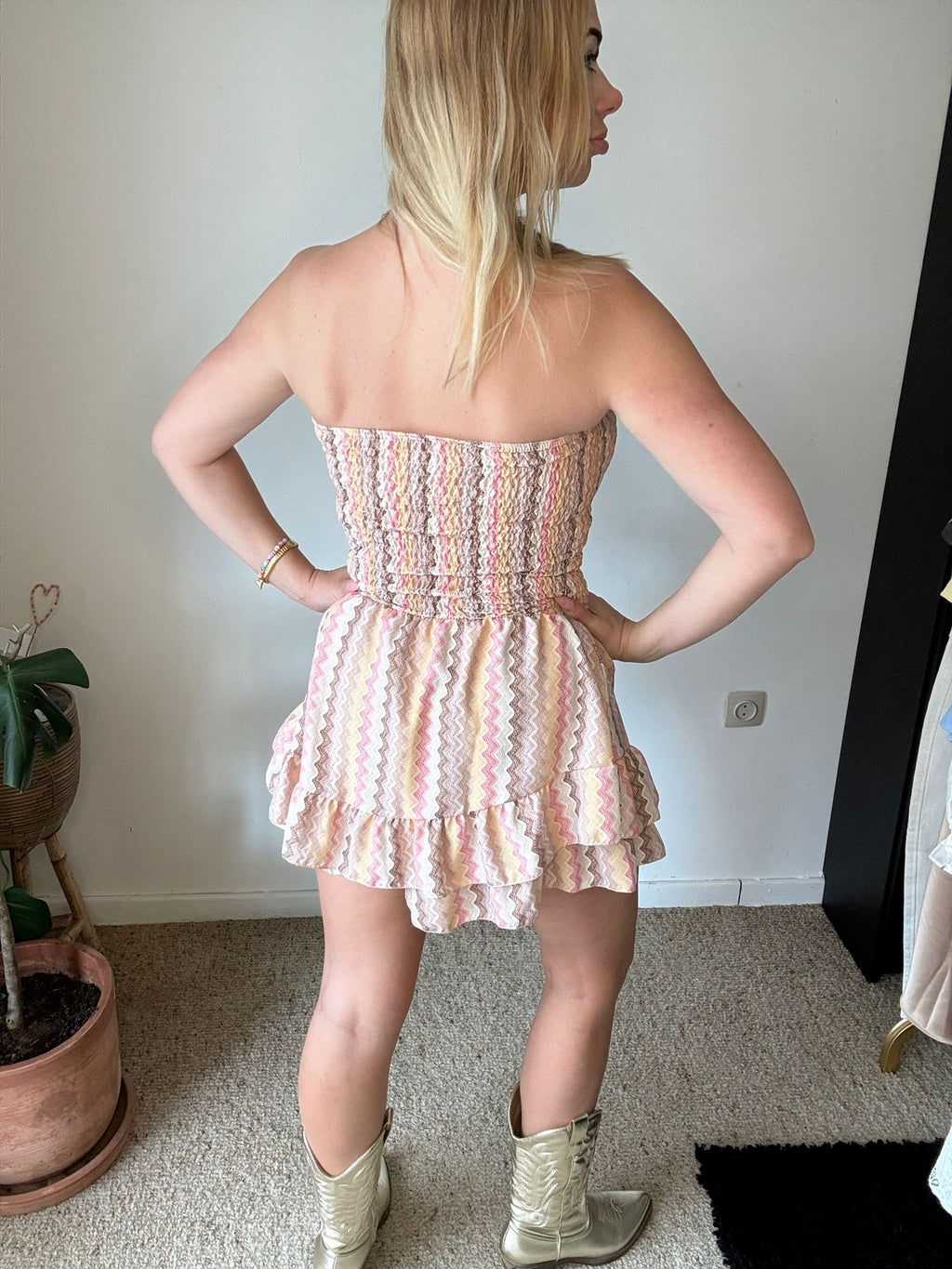 Zigzag Strapless Playsuit
