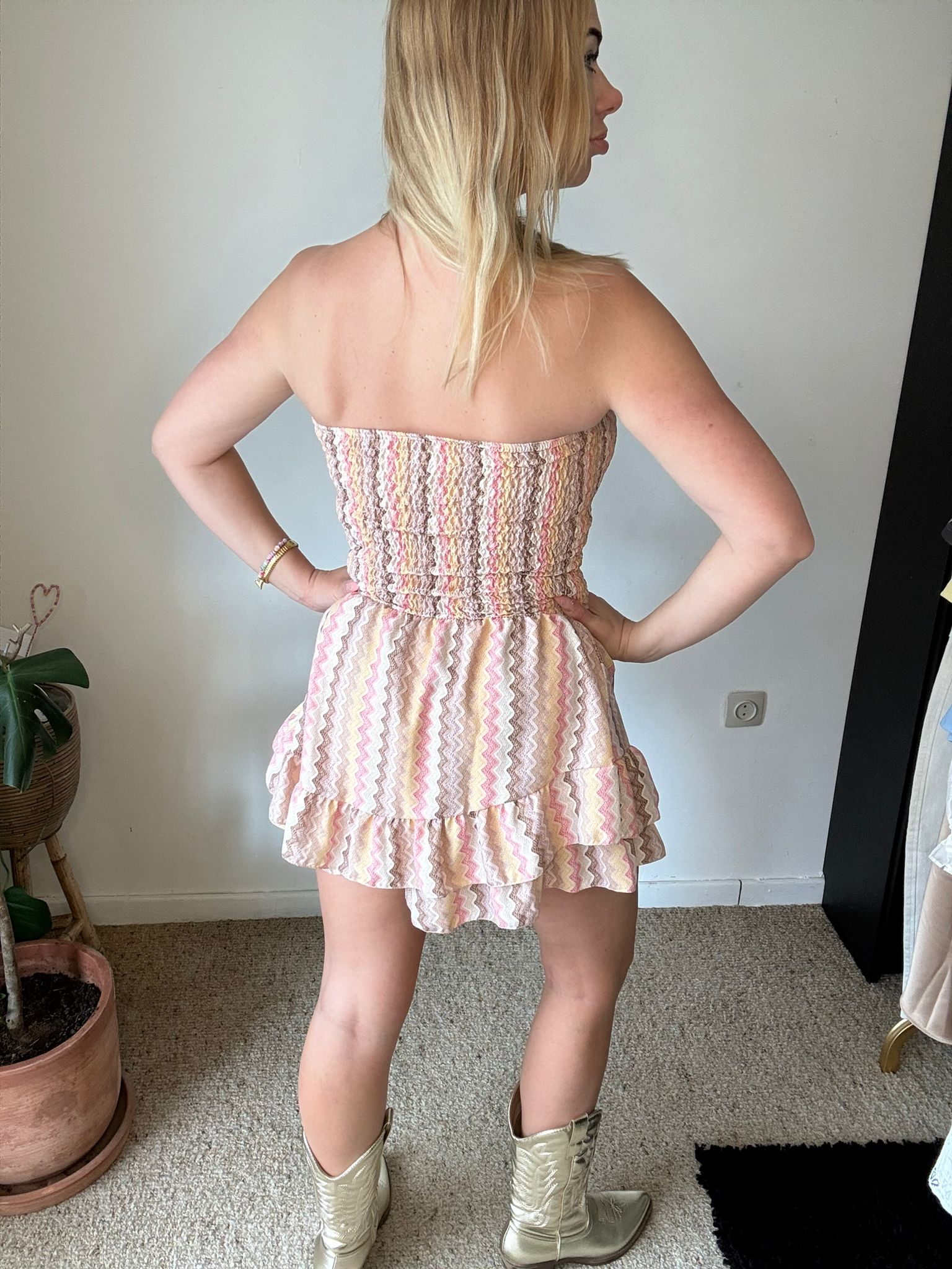 Zigzag Strapless Playsuit