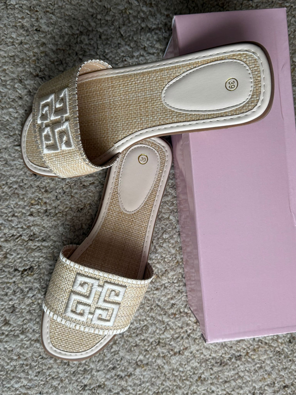 Raffia Logo Slippers