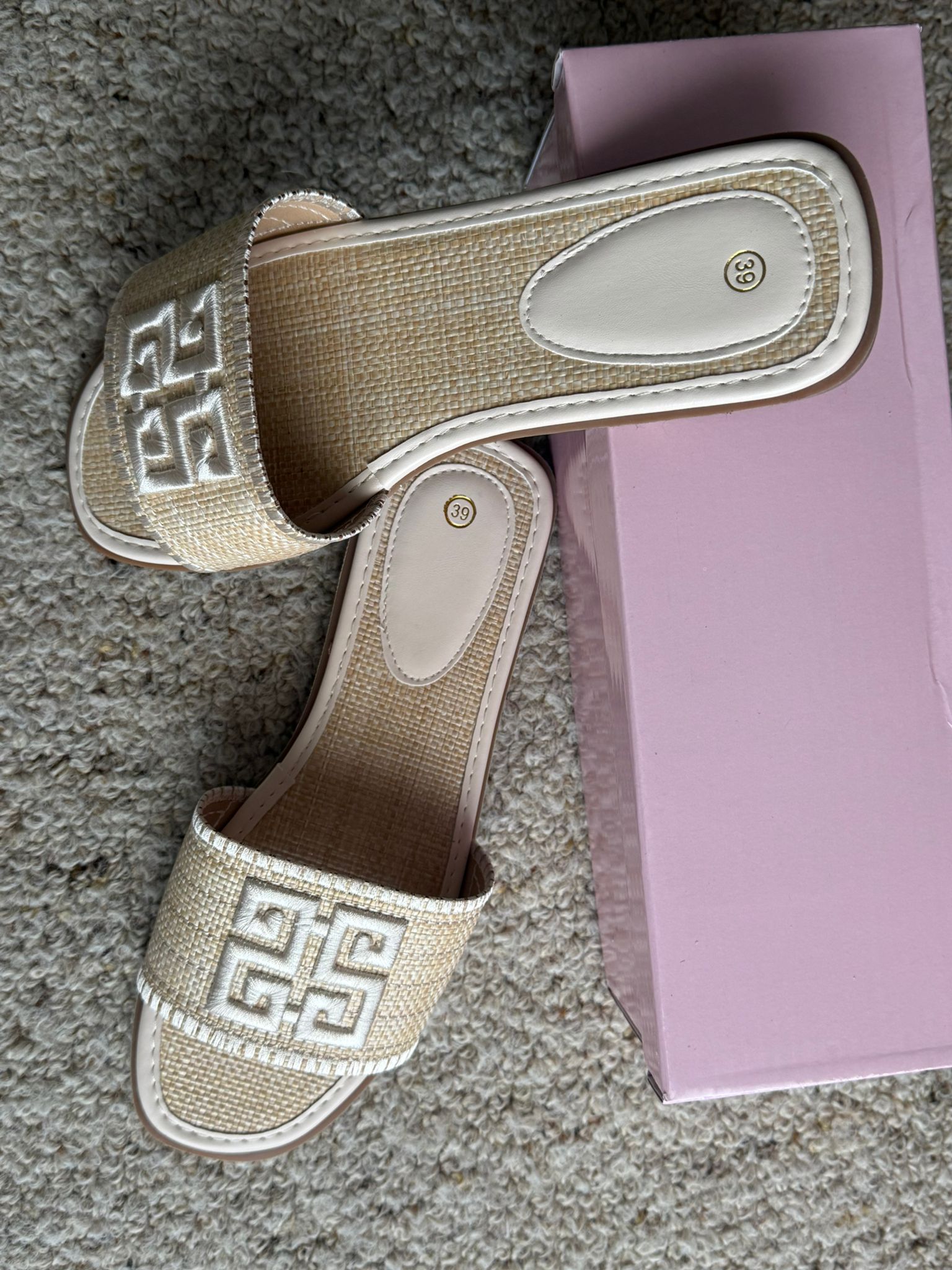 Raffia Logo Slippers