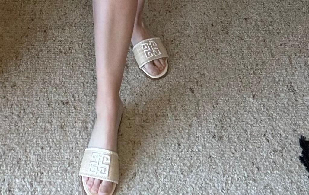 Raffia Logo Slippers