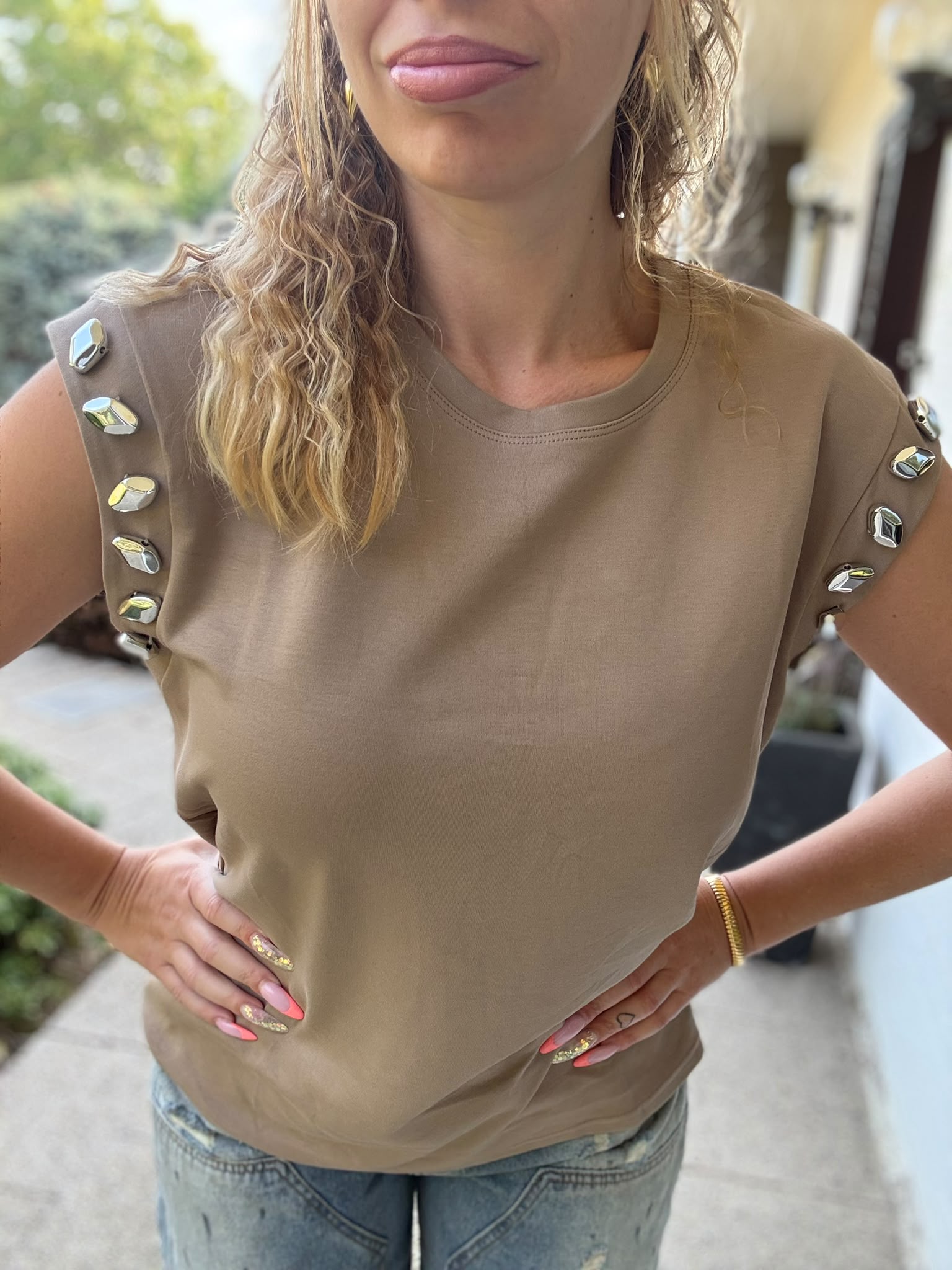 Shoulder Top Camel