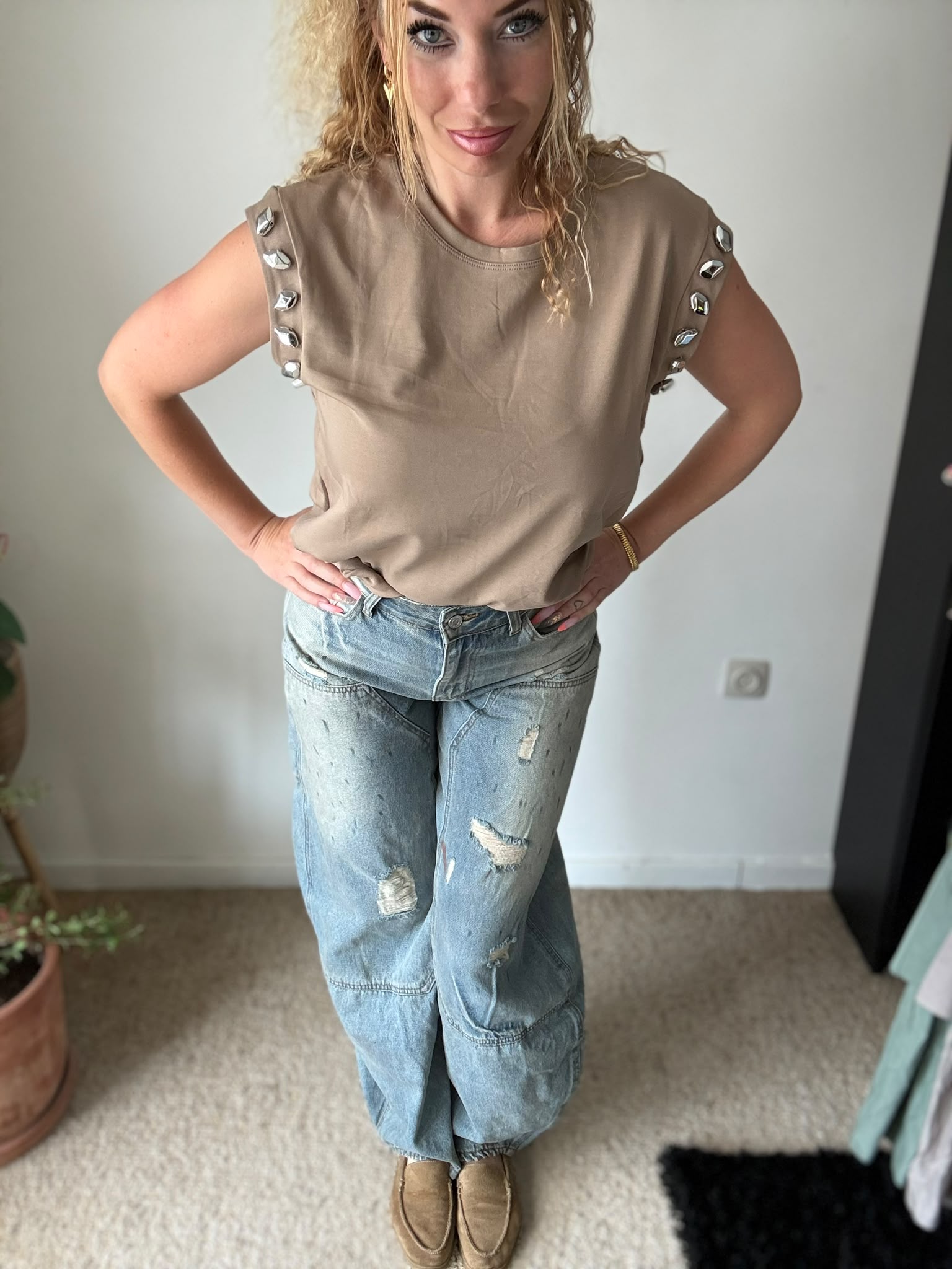 Shoulder Top Camel