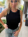 Studded Tank Top Black