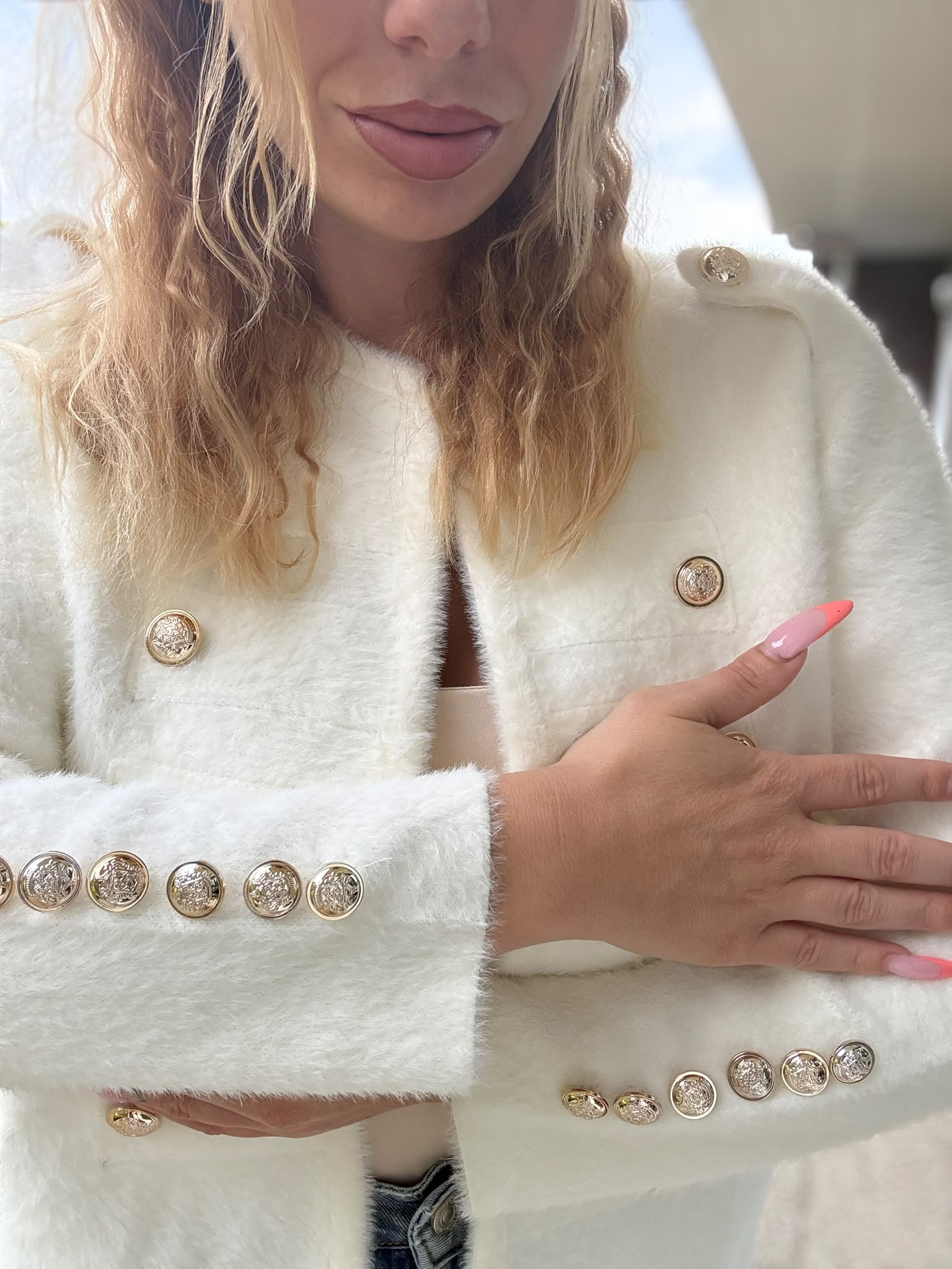 Demi Vestje Ecru - look 1