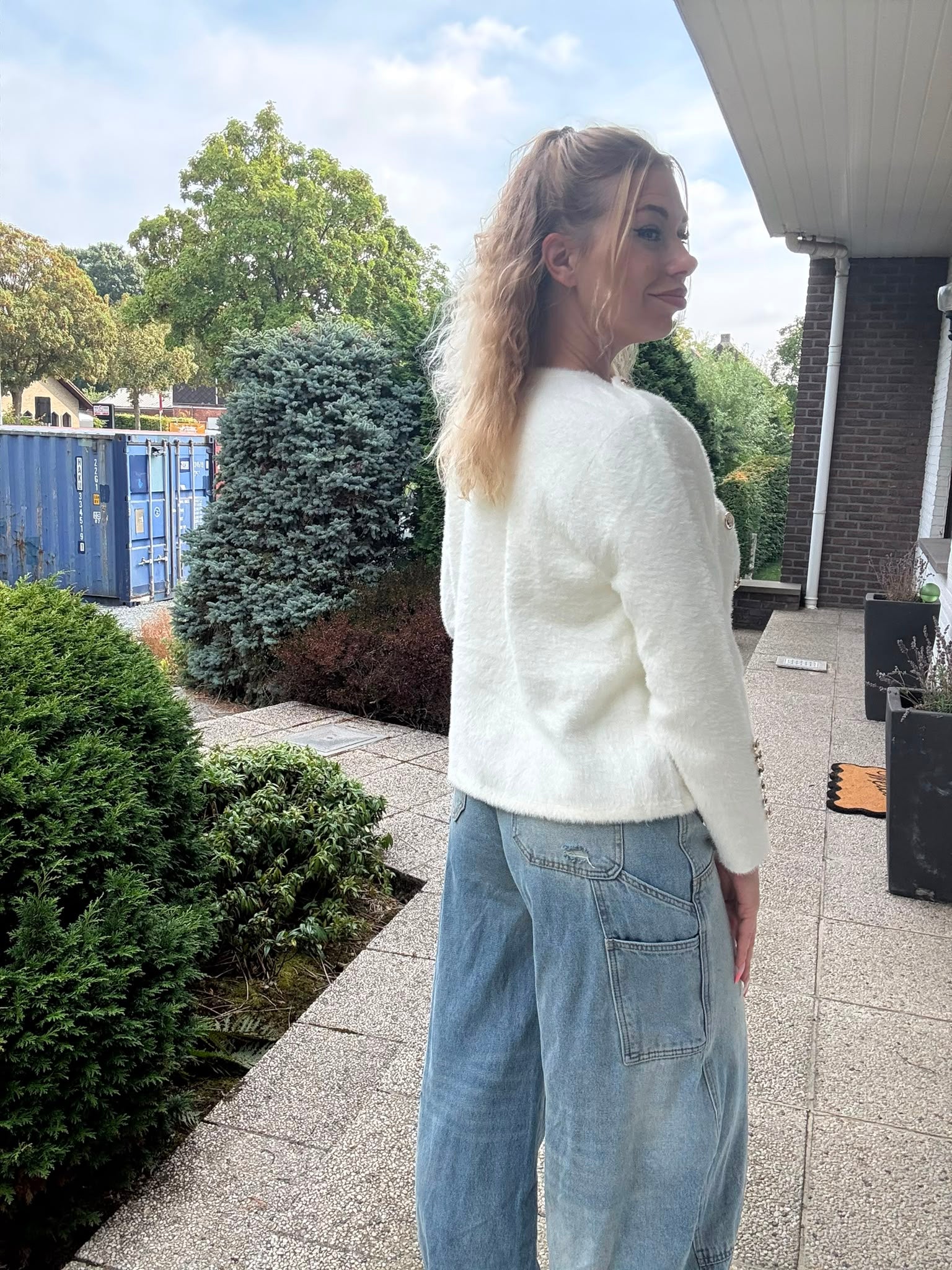 Demi Vestje Ecru - rug