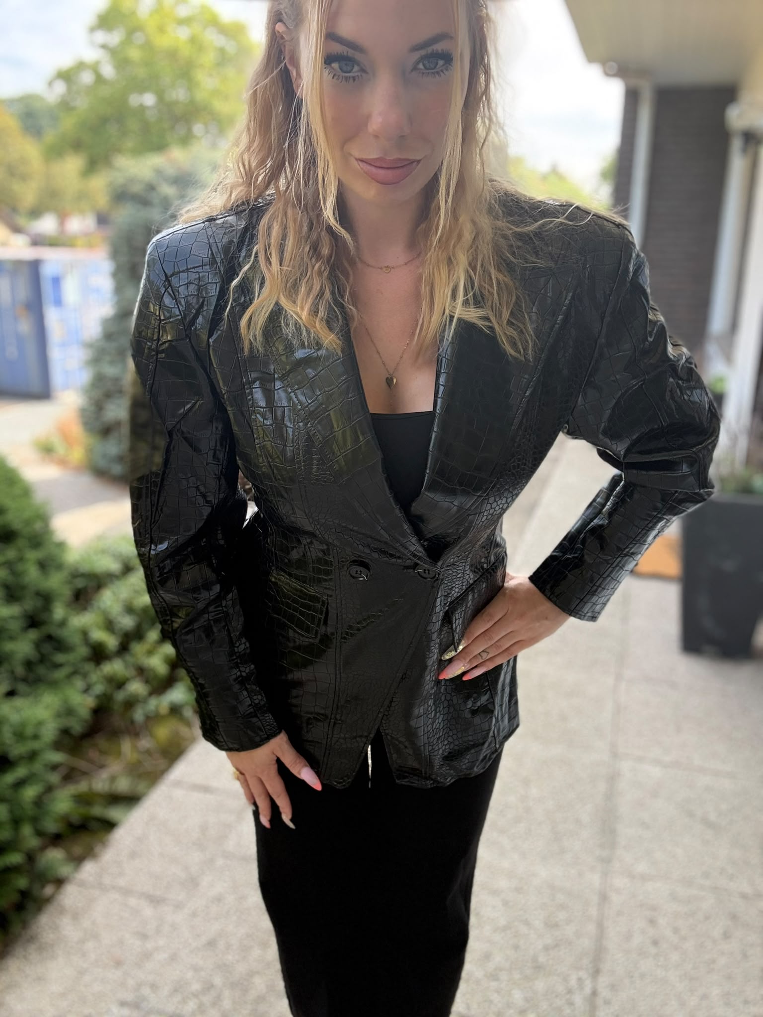 Romy Jacket Black - voorkant detail