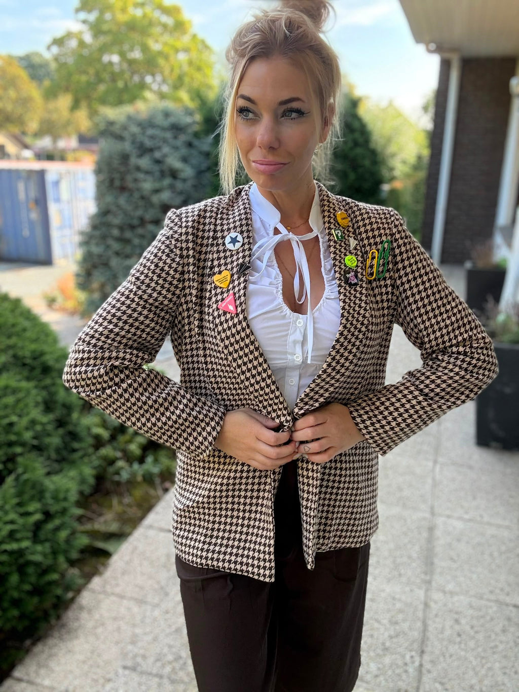 Pied-de-Poule Blazer achterkant