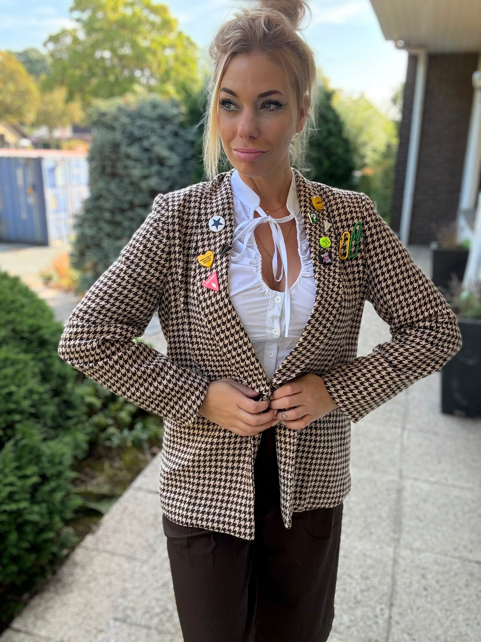 Pied-de-Poule Blazer achterkant