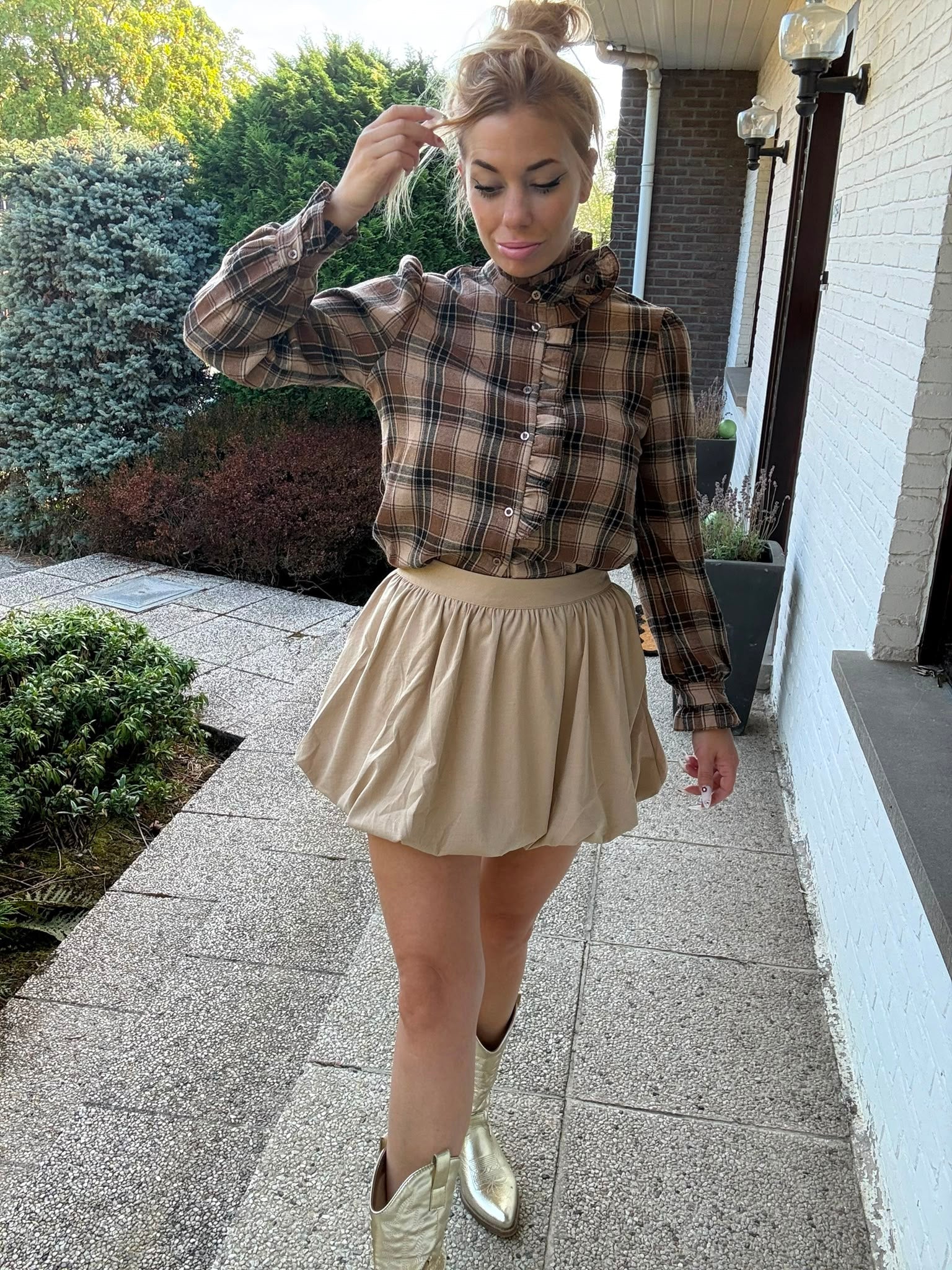 Beige Balloon Minirok voorkant