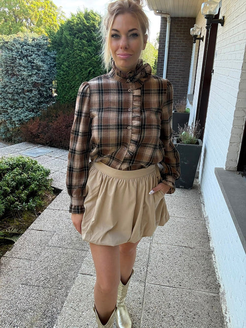 Beige Balloon Minirok zij