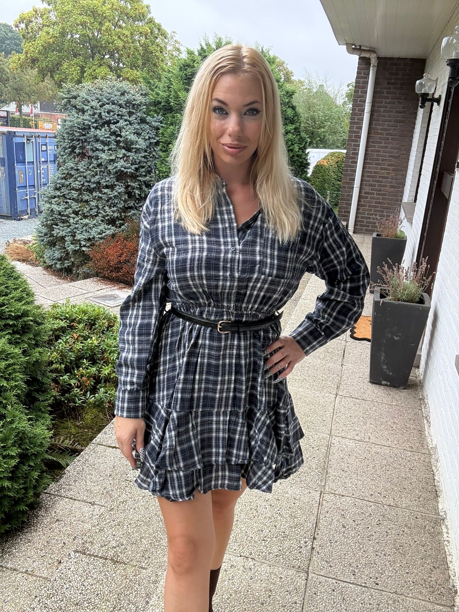 Luca Dress Blue voorkant riem