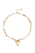 Beige Shell Heart Necklace