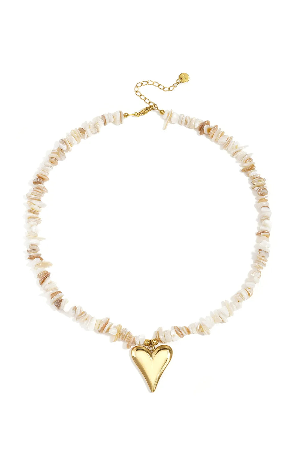 Beige Shell Heart Necklace