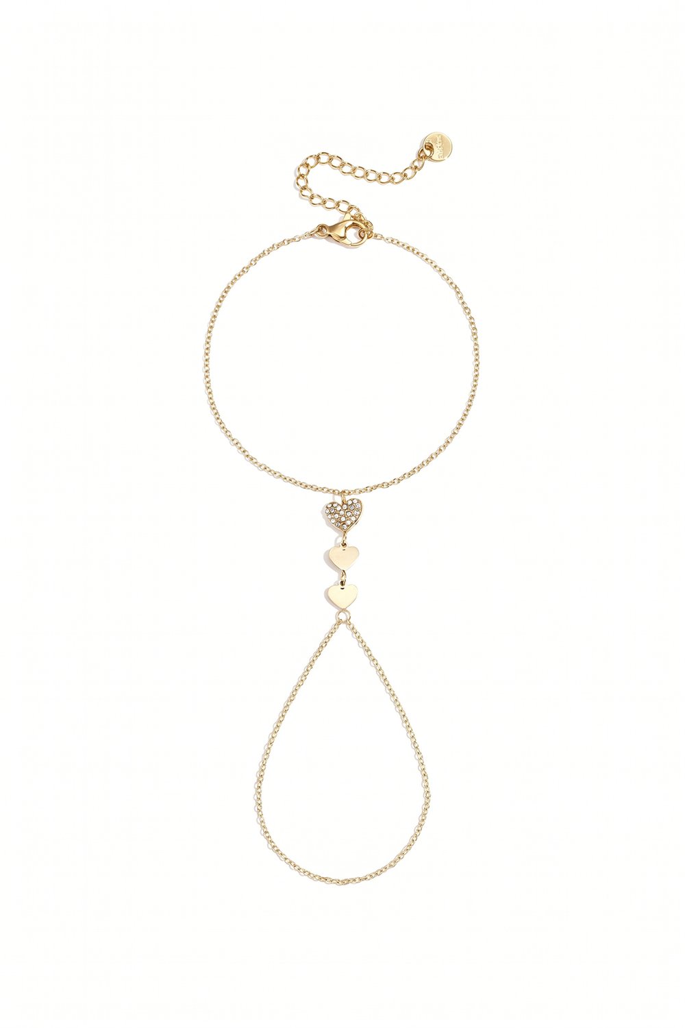 Gold Heart Hand Chain
