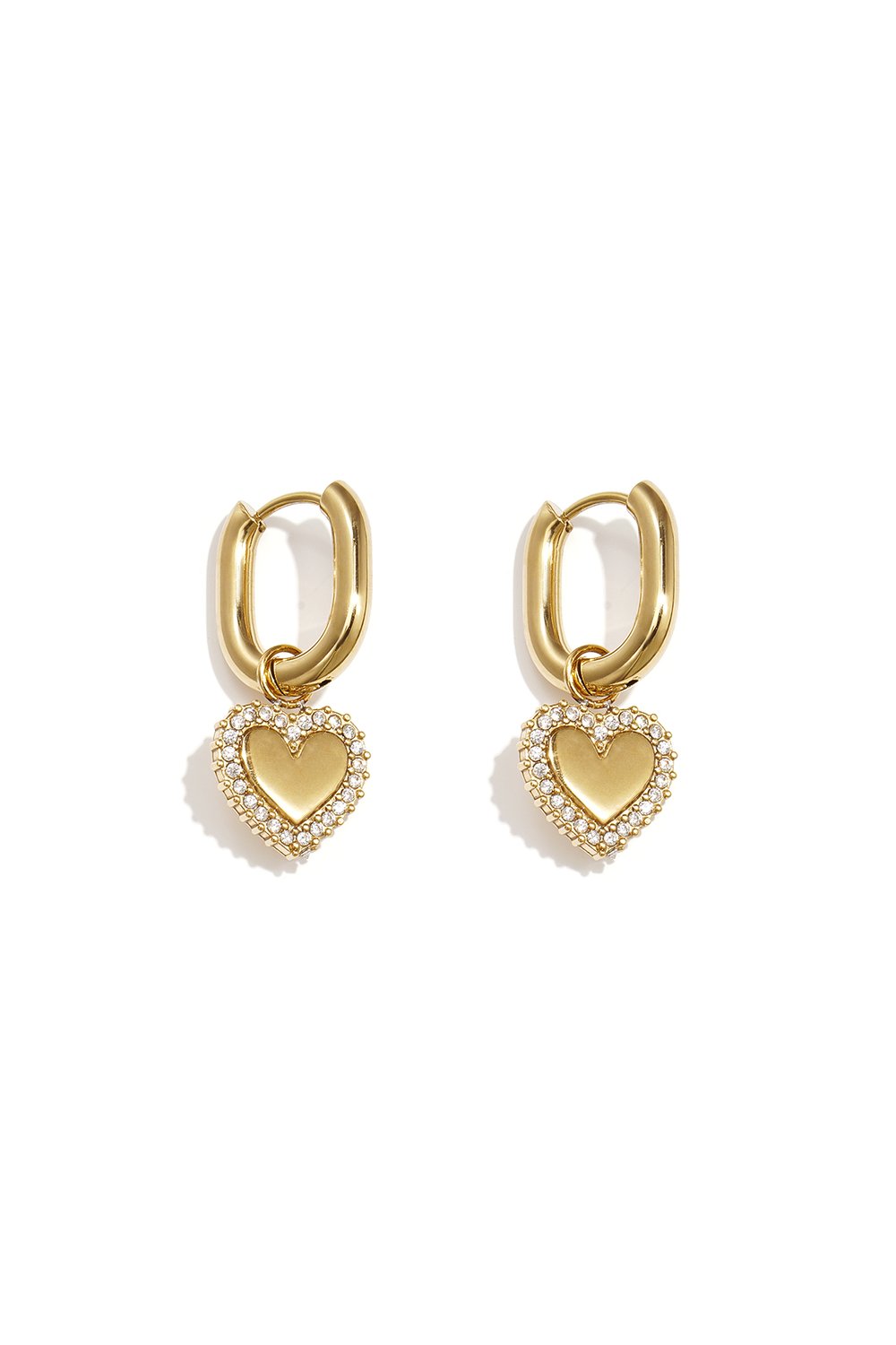 Gold Heart Hoop Earrings