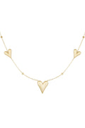 Triple Heart Necklace Gold