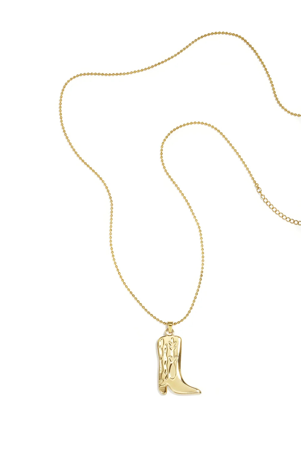 Cowboy Boot Necklace Gold productfoto wit 2