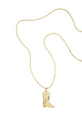 Cowboy Boot Necklace Gold productfoto wit