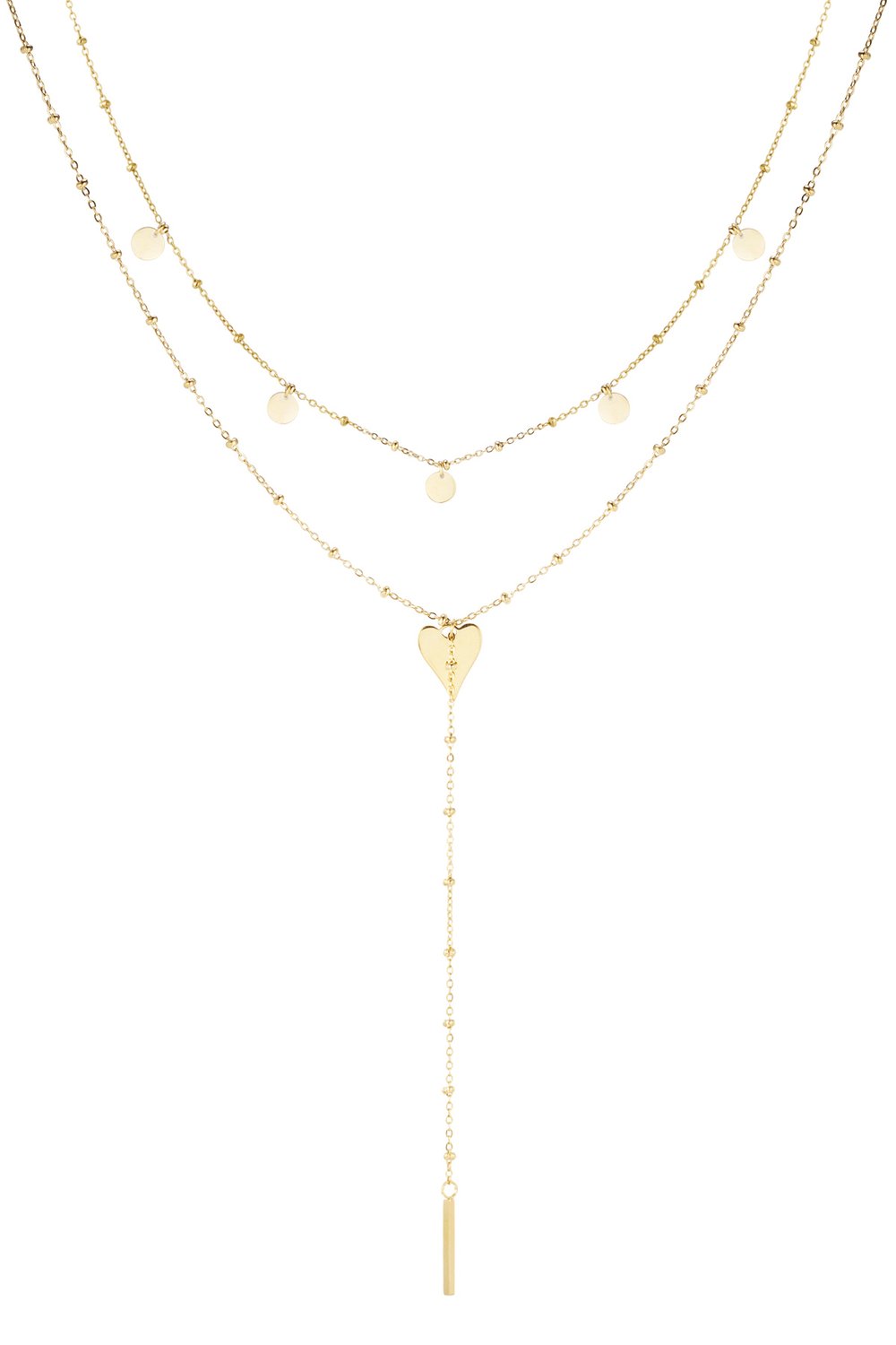 Gold Layered Heart Necklace