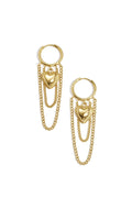 Gold Heart Chain Earrings