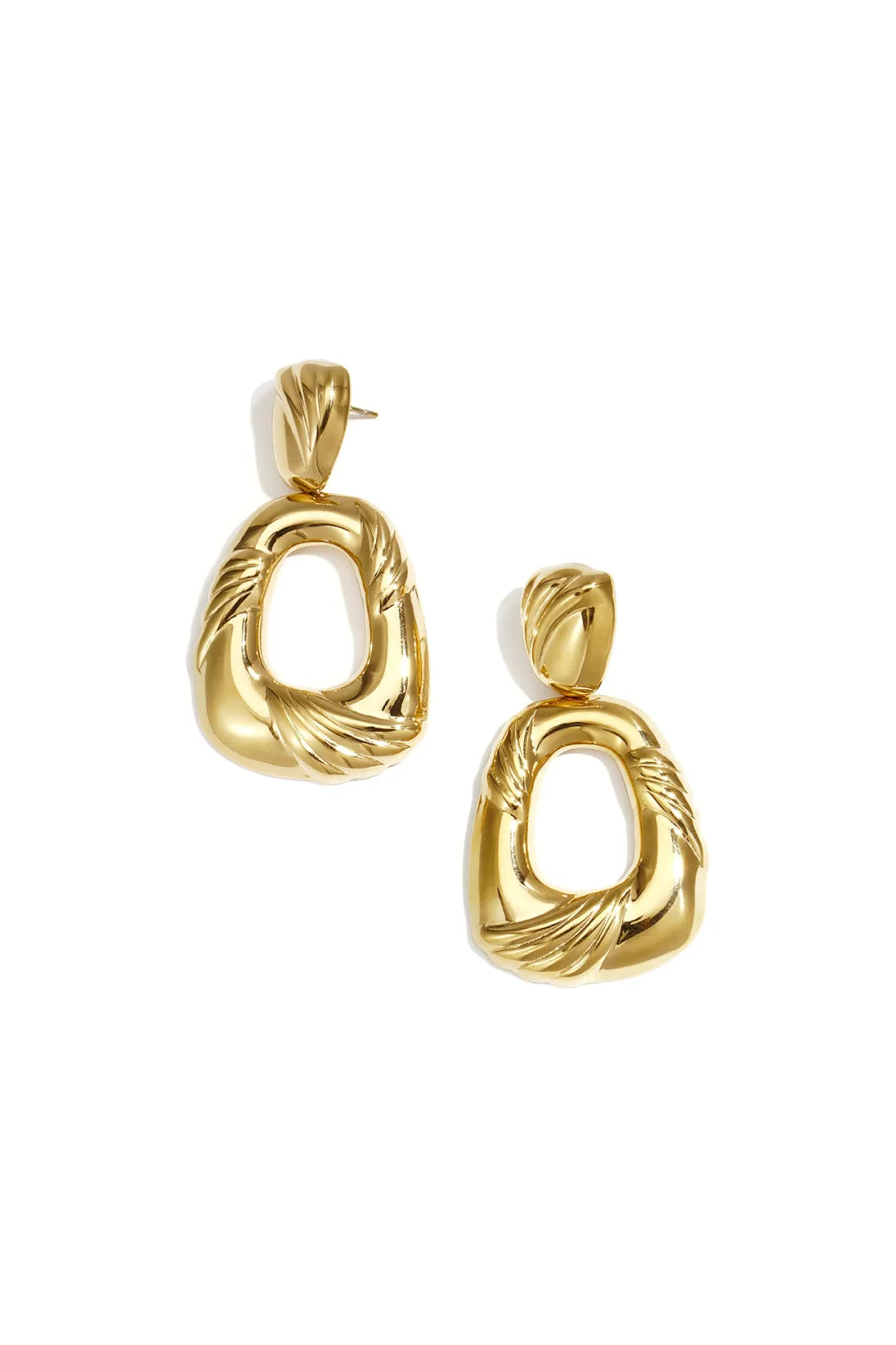 Chunky Gold Drop Earrings productfoto wit